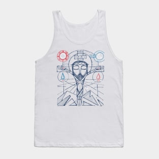 Jesus Christ at the Cross hand drawn illustration Tank Top